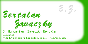 bertalan zavaczky business card